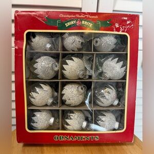 12 Shiny Brite 1.5” Mini Glass Ornaments - Christopher Radko Vintage Remake 2021